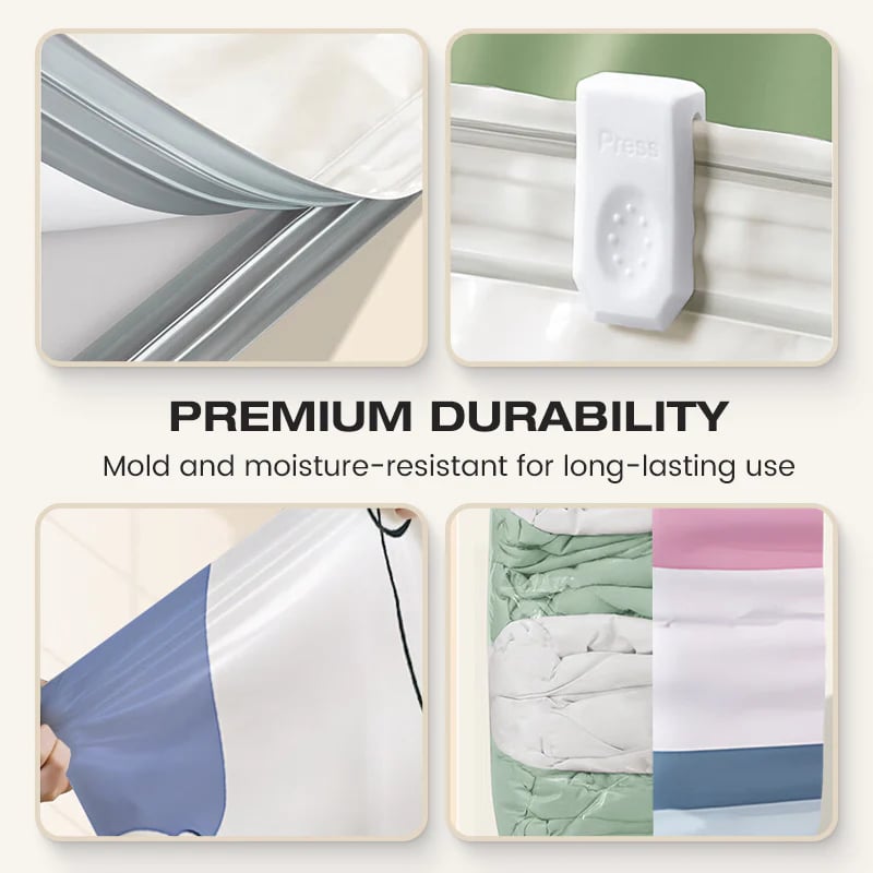 🎀🎀2026 New No-Pump 3D Vacuum Storage Bags, Large Vacuum Storage Compression Bags for Clothes, Blankets, Bedding, Comforters