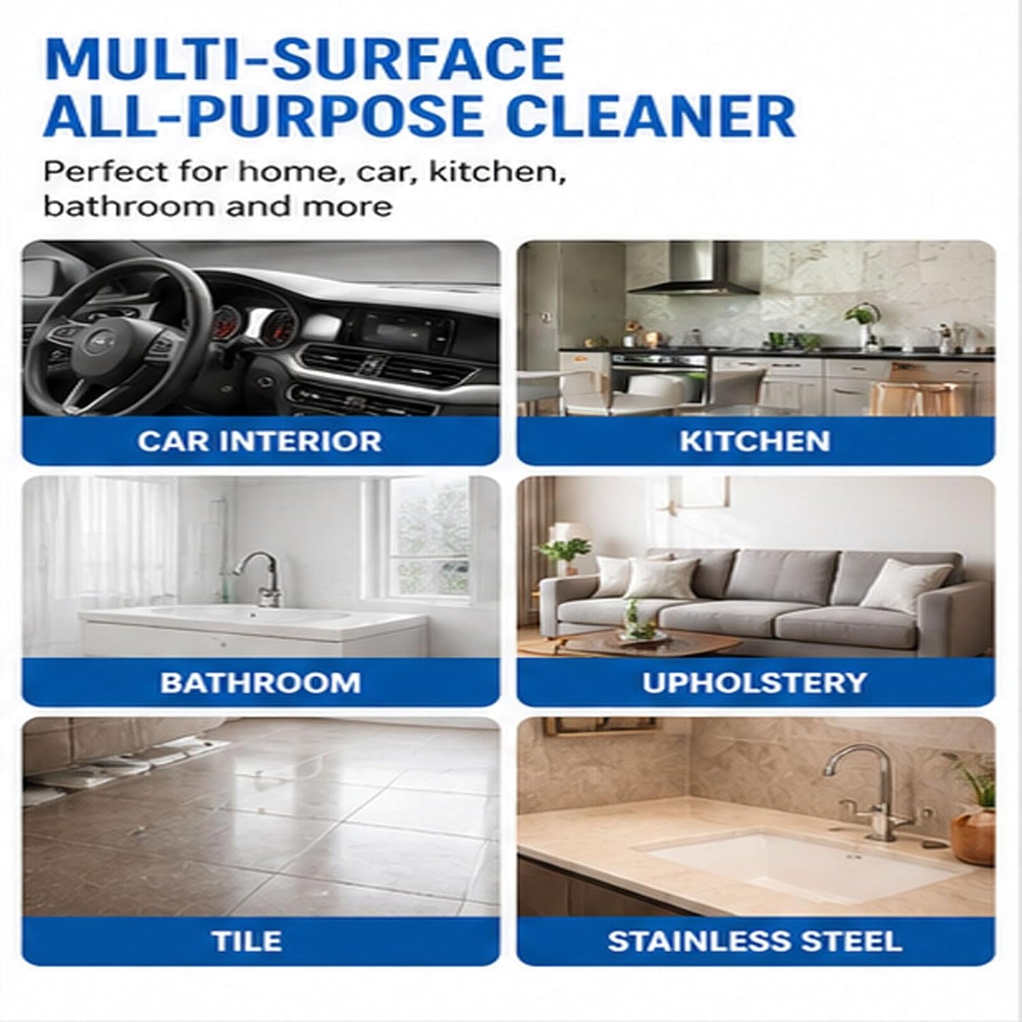 2026 New 4-in-1 Multi-Enzyme Foam Cleaner, Foam Cleaner Multi Purpose All-Purpose Deep Cleaning Powerful & Multipurpose Car Interior Foam Spray Cleaners for Car Sofa Kitchen Bathroom