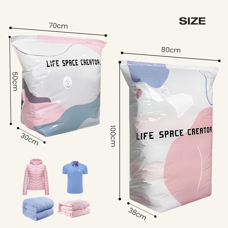 🎀🎀2026 New No-Pump 3D Vacuum Storage Bags, Large Vacuum Storage Compression Bags for Clothes, Blankets, Bedding, Comforters